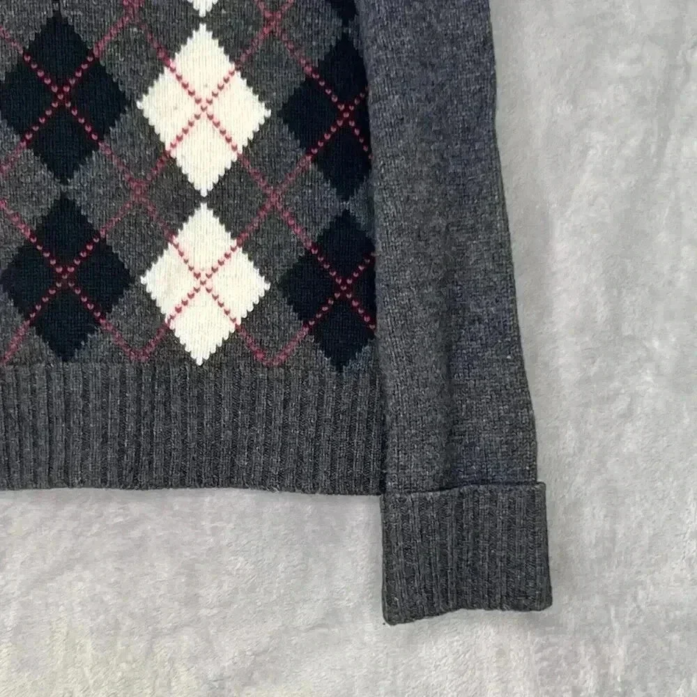 PURSUITS LTD‎ Womens Sz M Argyle Pattern Lambswool Turtle Neck Sweater Preppy